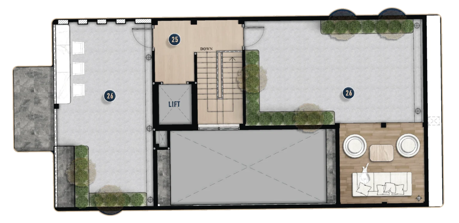 Type B 4th Floor Plan